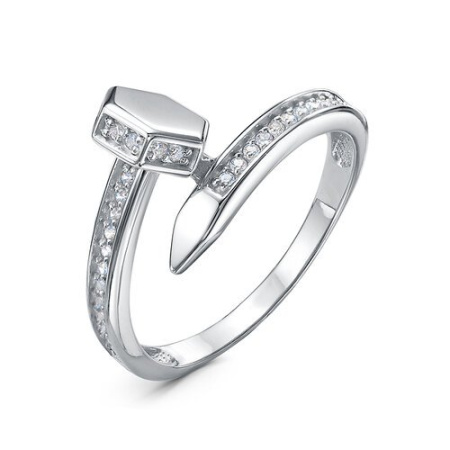 Кольцо из серебра с фианитами «Гвоздь»