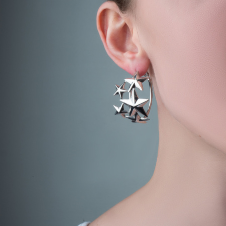 Серьги из серебра «Звезды»