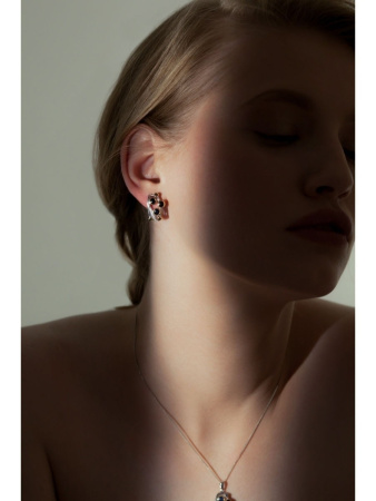 Серьги из серебра с натуральным сапфиром