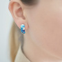 Серебряные серьги с эмалью «Пазлы»