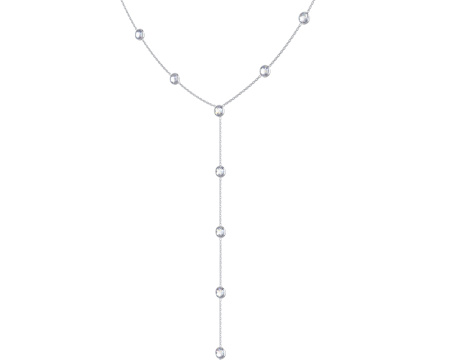 Серебряное колье-сотуар с фианитами