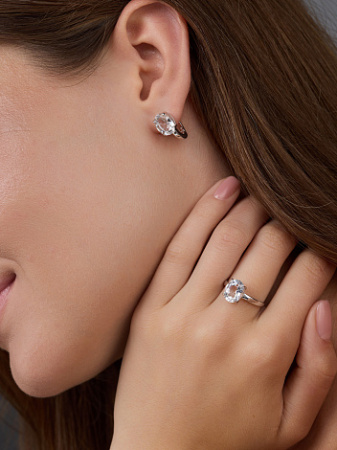 Серебряное кольцо с горным хрусталем