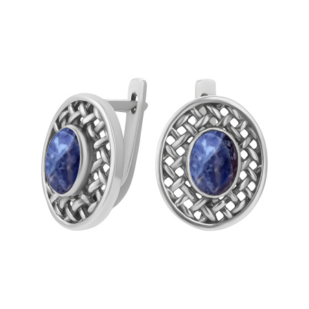 Сертьги из серебра 925 с содалитом
