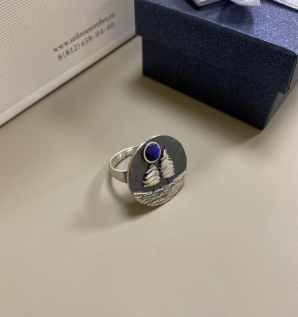 Кольцо из серебра с перламутром «Елочка»