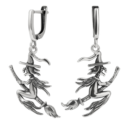 Серьги из серебра «Бабка Ежка»