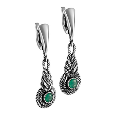 Серьги из серебра «Узел» с ониксами