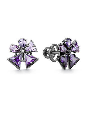 Серьги из серебра с фианитом