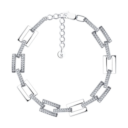 Браслет из серебра с фианитами