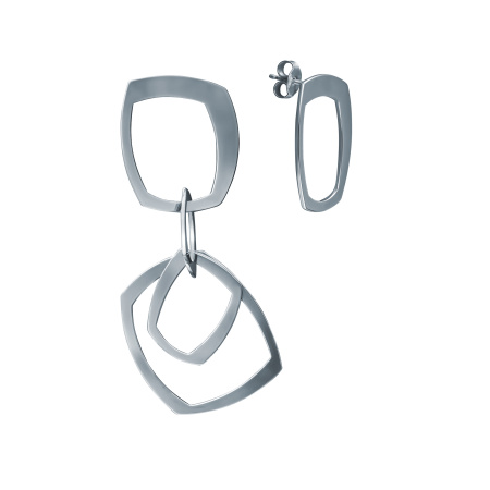 Ассиметричные серебряные серьги