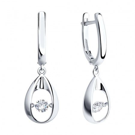 Серьги из серебра с кристаллом Swarovski