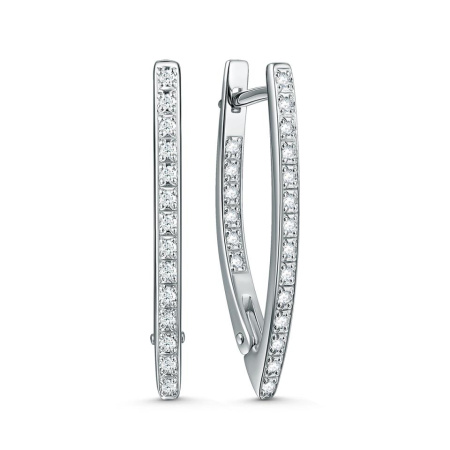 Серьги из серебра с фианитами