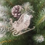 Серебряная елочная игрушка «Сани»