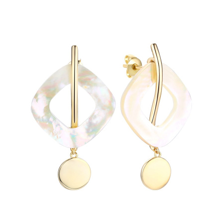 Серьги из серебра с перламутром в позолоте