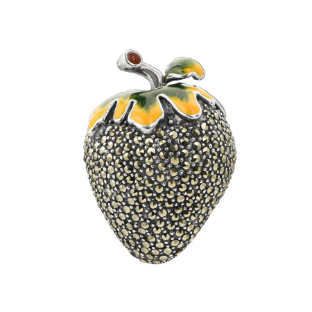 Серебряная брошь «Ягода»