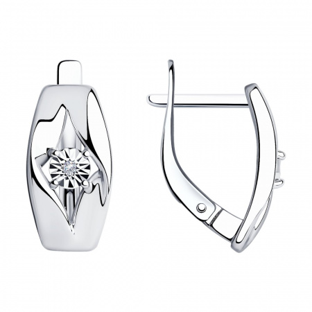 Серьги из серебра с бриллиантами