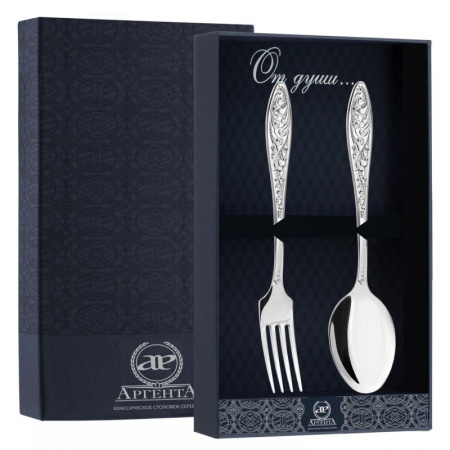 Серебряный набор «Морозко» столовая ложка и вилка