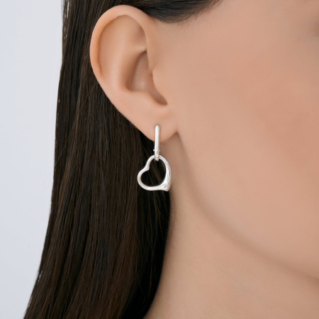 Серебряные серьги «Сердце»