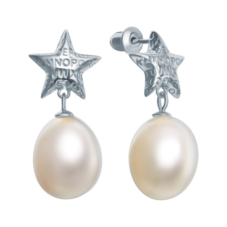 Серьги из серебра с жемчугом