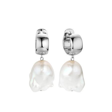 Серебряные серьги с жемчугом барокко