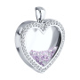 Подвеска из серебра с лейкосапфирами и фианитами «Сердце»