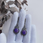 Серебряные серьги «Неваляшка» с чароитом