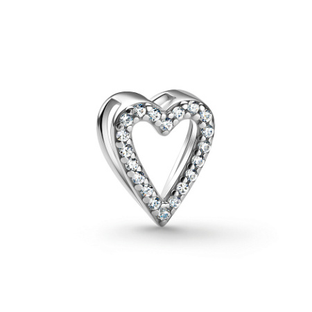 Подвеска из серебра с фианитами «Сердце»