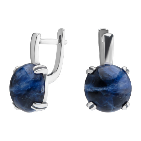 Серьги из серебра с содалитом