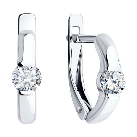 Серьги из серебра с фианитами