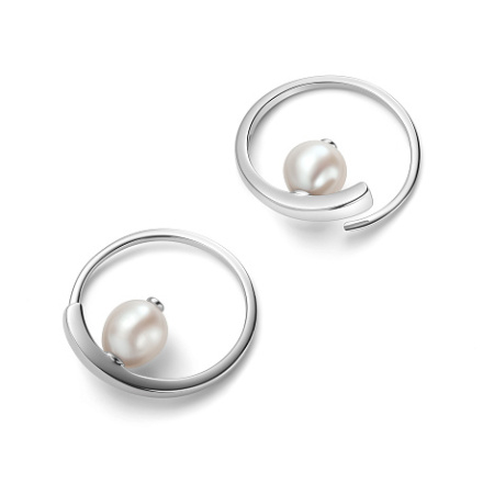 Серьги из серебра с жемчугом