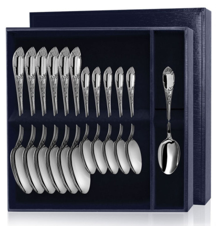 Серебряный набор «Престиж» 12 предметов столовые и чайные ложки