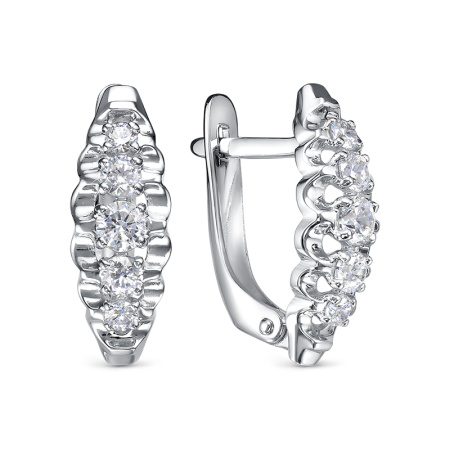 Серебряные серьги с фианитами