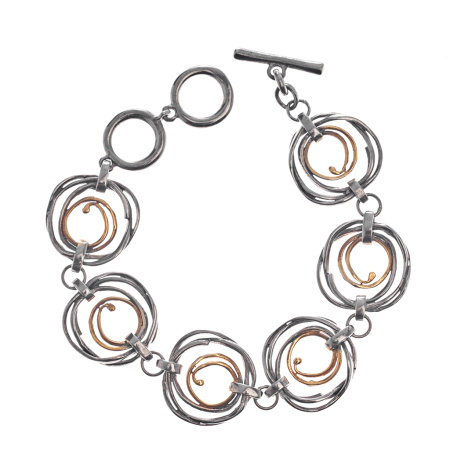 Серебряный браслет с позолотой