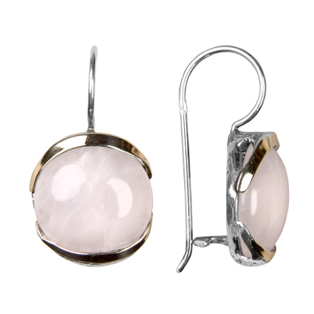 Серебряные серьги с кварцем