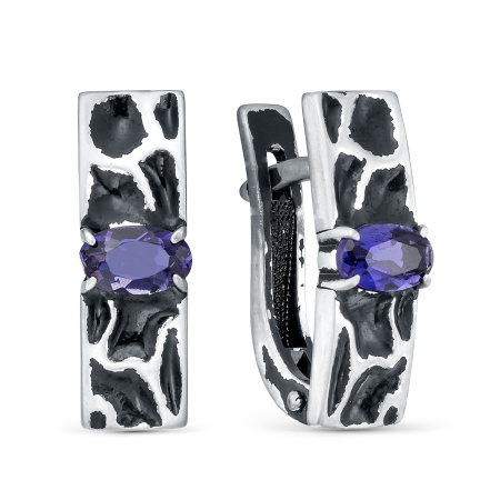 Серебряные серьги с иолитом