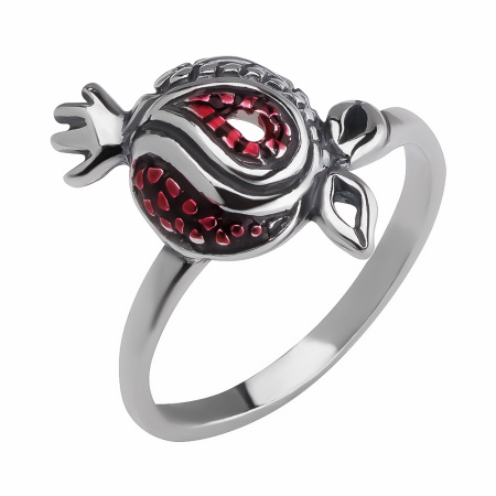 Серебряное кольцо с эмалью «Гранат»