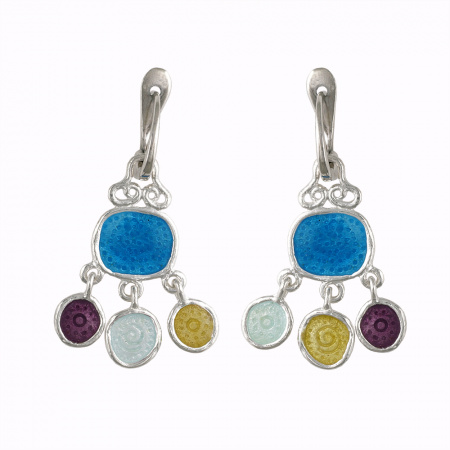 Серьги из серебра с эмалью