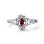 Серебряное кольцо с гранатом и фианитами