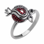 Серебряное кольцо с эмалью «Гранат»