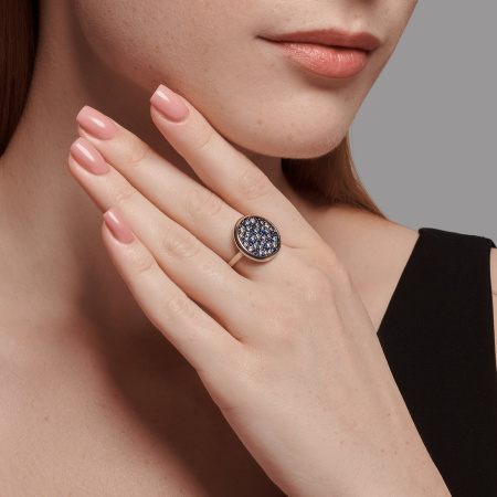 Кольцо из серебра с фианитами