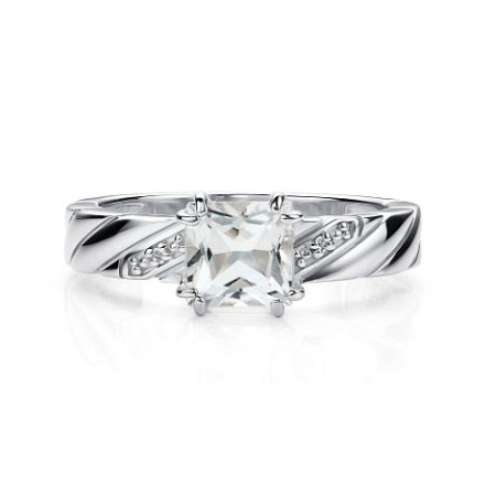 Кольцо из серебра с горным хрусталем и бриллиантами