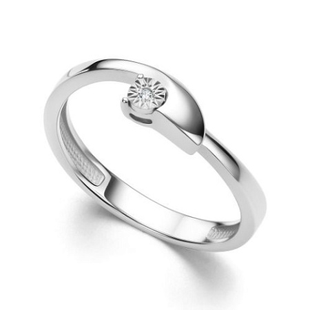 Кольцо из серебра с бриллиантом