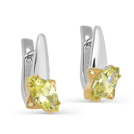 Серьги из серебра с фианитами