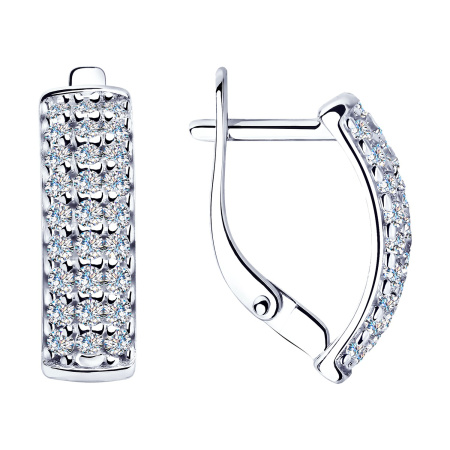 Серебряные серьги с фианитами