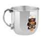 Серебряная кружка детская «Мишка» с позолотой и эмалью