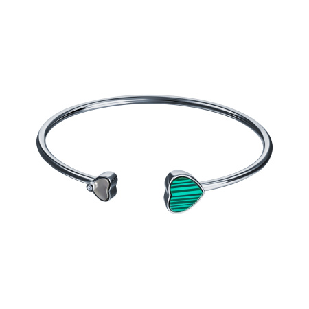 Браслет из серебра «Малахитовое сердце»