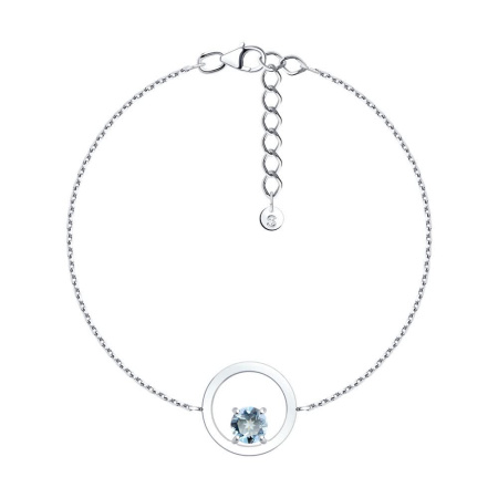 Серебряный браслет с топазом «Круг»