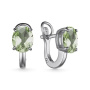 Серьги из серебра с празиолитом
