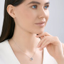 Колье из серебра с фианитами и эмалью «Цветок»