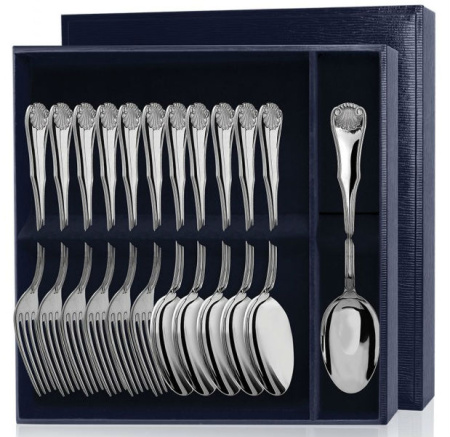 Серебряный набор столовый «Визит» 12 предметов ложки и вилки