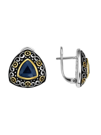 Серьги из серебра с сапфирами